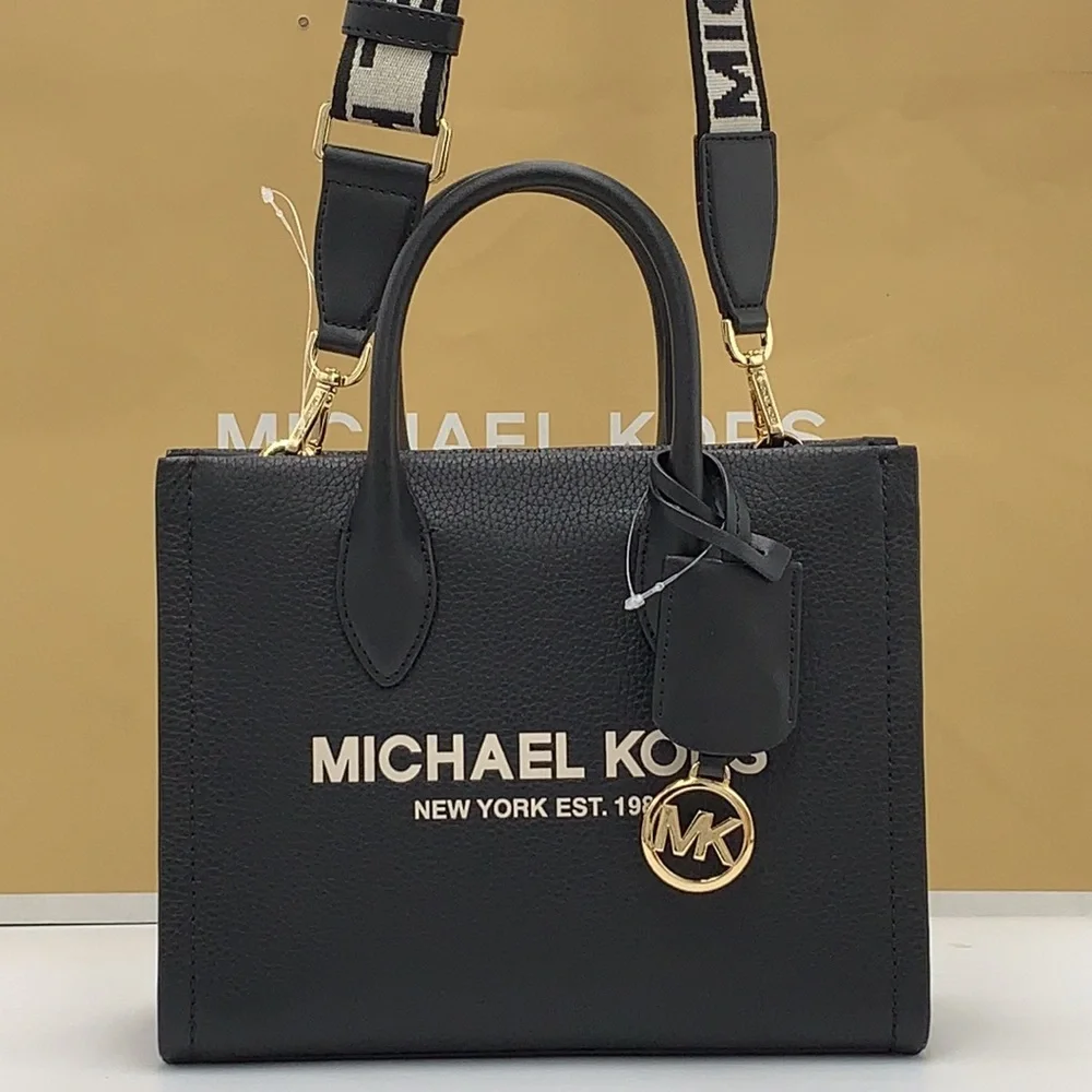 MICHAEL KORS MIRELLA SMALL SHOPPER TOP ZIP XBODY Black COLOR